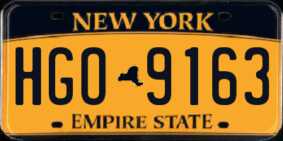 NY license plate HGO9163