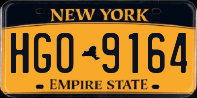 NY license plate HGO9164