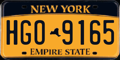 NY license plate HGO9165