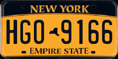 NY license plate HGO9166