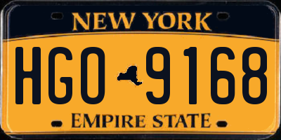 NY license plate HGO9168