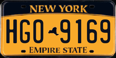 NY license plate HGO9169