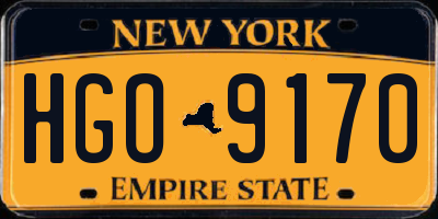 NY license plate HGO9170