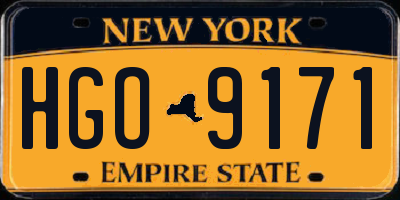 NY license plate HGO9171