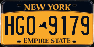 NY license plate HGO9179