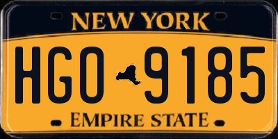 NY license plate HGO9185