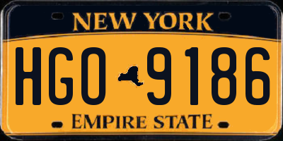 NY license plate HGO9186