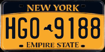 NY license plate HGO9188