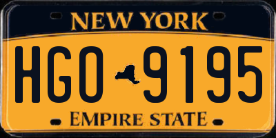 NY license plate HGO9195