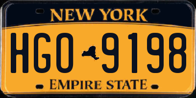 NY license plate HGO9198