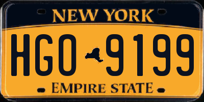 NY license plate HGO9199