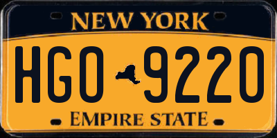 NY license plate HGO9220