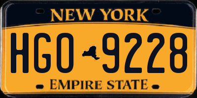 NY license plate HGO9228