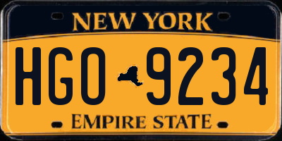 NY license plate HGO9234