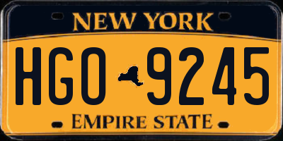 NY license plate HGO9245