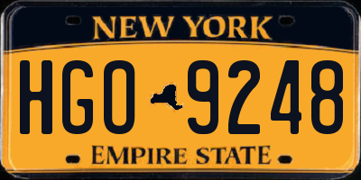 NY license plate HGO9248