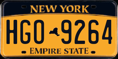 NY license plate HGO9264