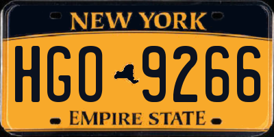 NY license plate HGO9266