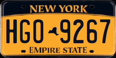 NY license plate HGO9267