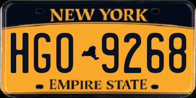 NY license plate HGO9268