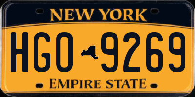 NY license plate HGO9269