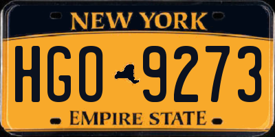 NY license plate HGO9273