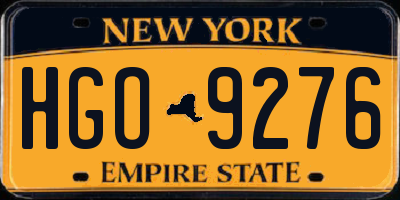 NY license plate HGO9276