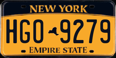 NY license plate HGO9279