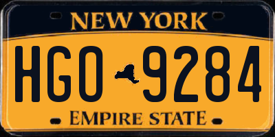 NY license plate HGO9284