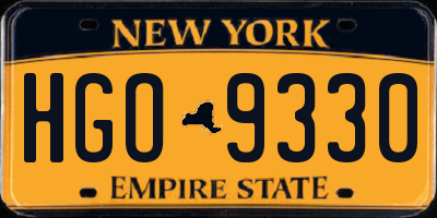 NY license plate HGO9330