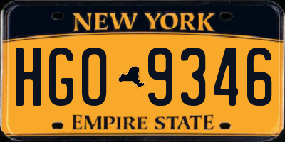 NY license plate HGO9346