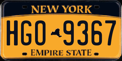 NY license plate HGO9367