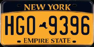 NY license plate HGO9396