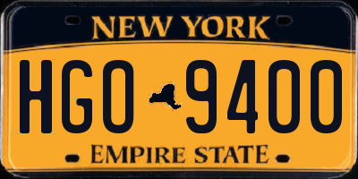 NY license plate HGO9400