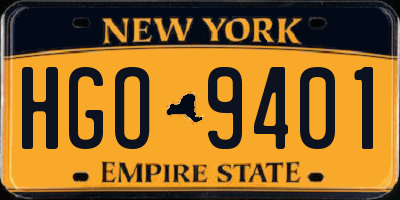 NY license plate HGO9401