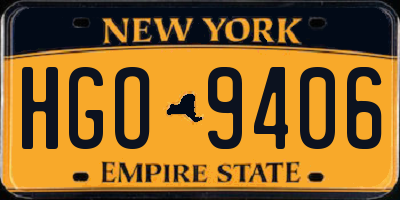 NY license plate HGO9406