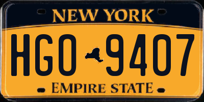 NY license plate HGO9407