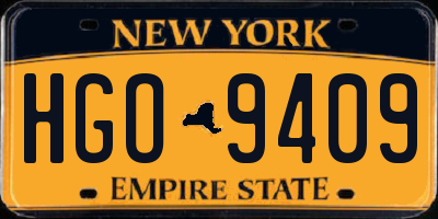 NY license plate HGO9409