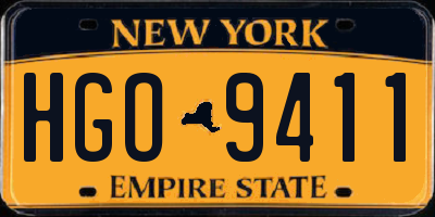 NY license plate HGO9411