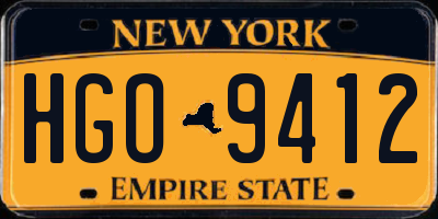 NY license plate HGO9412