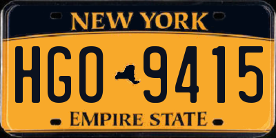 NY license plate HGO9415