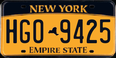 NY license plate HGO9425