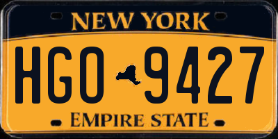 NY license plate HGO9427