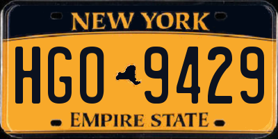 NY license plate HGO9429