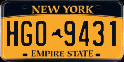 NY license plate HGO9431