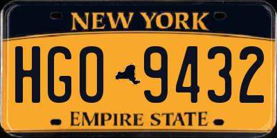 NY license plate HGO9432