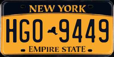 NY license plate HGO9449