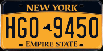 NY license plate HGO9450