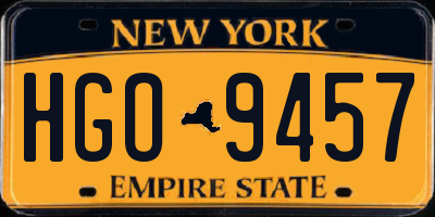 NY license plate HGO9457