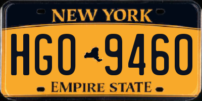 NY license plate HGO9460